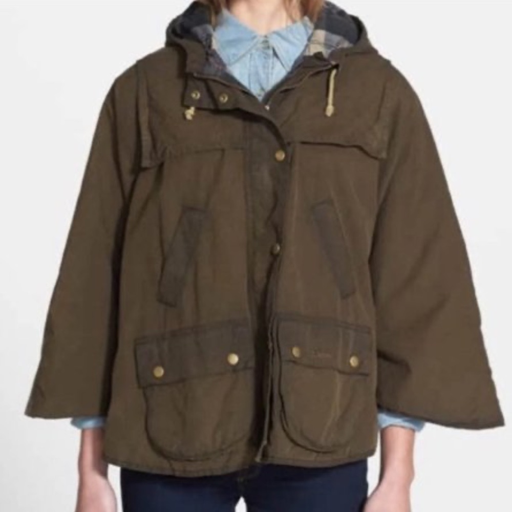 Barbour Dales Waxed Cotton Cape